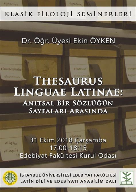 istanbul üniversitesi latin dili ve edebiyatı ders programı